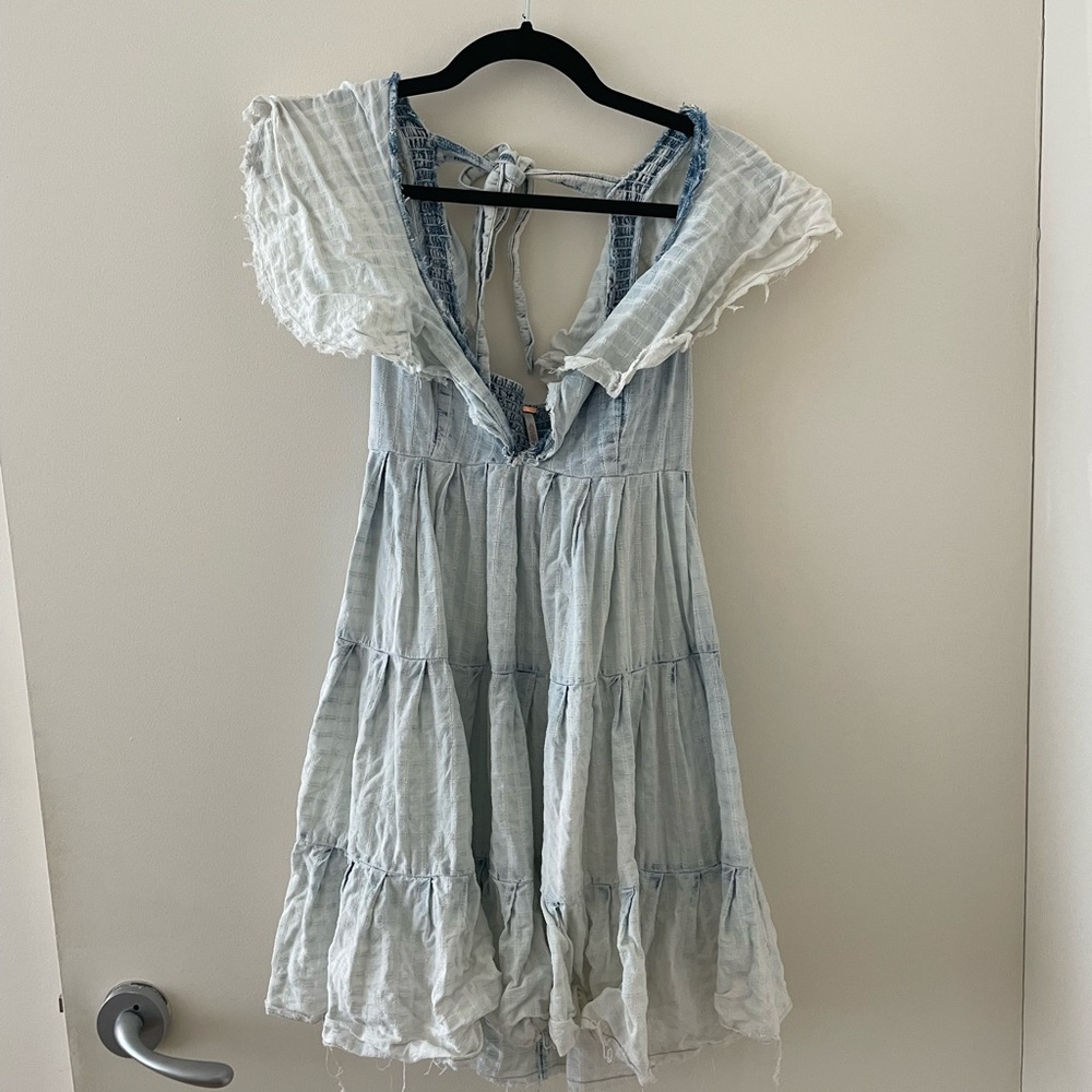 Free people flowy chambray mini dress